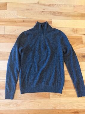 John W Nordstrom 100% Cashmere Quarter Zip—Small